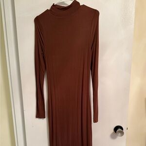Bar lll Elegant Brown Long Sleeve Dress